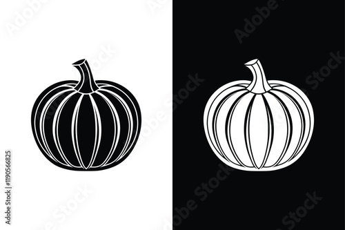 Pumpkin icon vector on White Background ,Vector Art Illustration on white background.