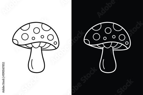 Mushrooms icon vector on White Background ,Vector Art Illustration on white background.