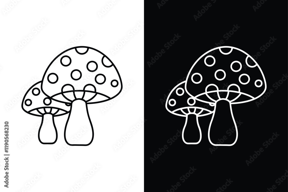 Mushrooms icon vector on White Background ,Vector Art Illustration on white background. Mushrooms icon vector on White Background ,Vector Art Illustration on white background.