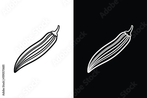 Okra icon vector on White Background ,Vector Art Illustration on white background.