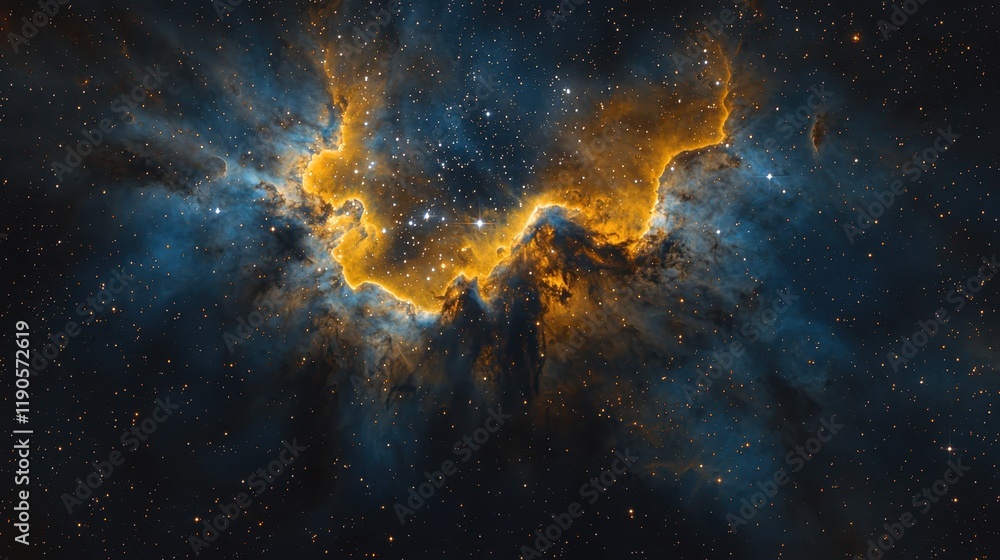 Fototapeta premium Cosmic Space Nebula with Star Clusters