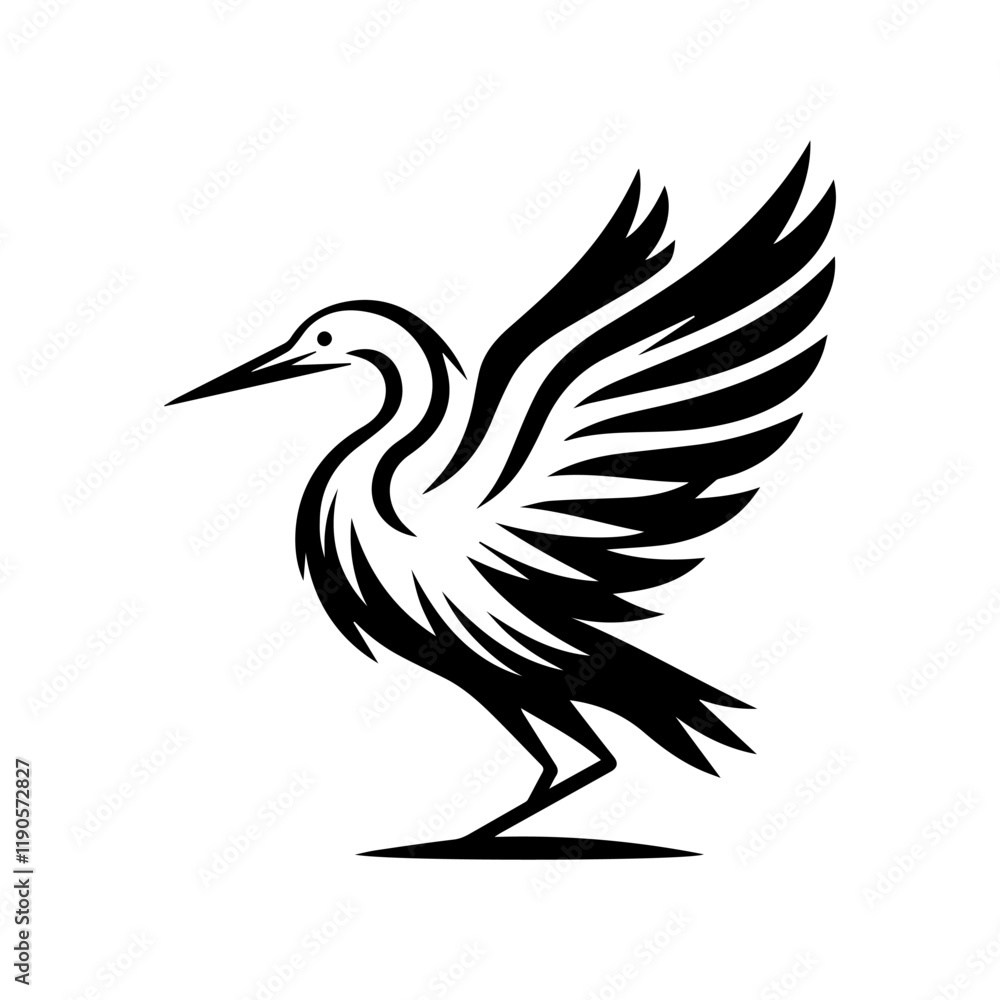 Obraz premium heron silhouette vector