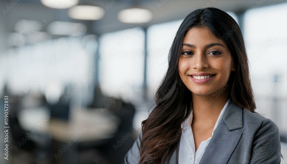 Naklejka premium Elegant Businesswoman in a Modern Office