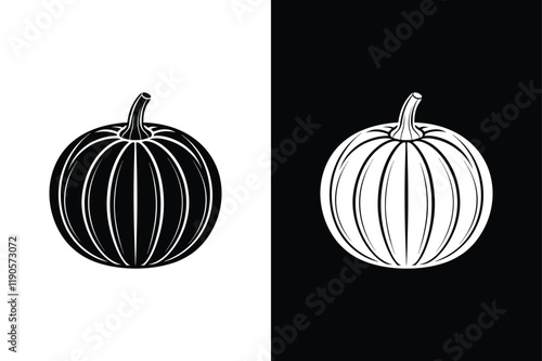 Pumpkin icon vector on White Background ,Vector Art Illustration on white background.