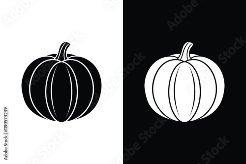 Pumpkin icon vector on White Background ,Vector Art Illustration on white background.