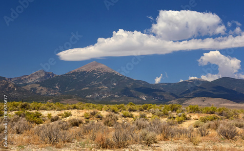 picturesque mountains and dramatic clouds in summer along the wheeler summit trail in great basin national park near baker, nevada