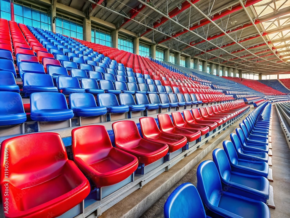 Naklejka premium Empty Stadium Seats: Barcelona Football Club - Ready for the Match