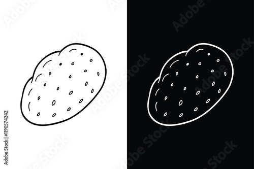 Potato icon vector on White Background ,Vector Art Illustration on white background.