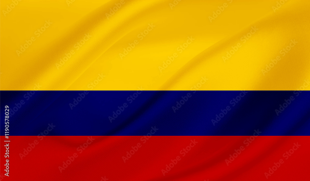Fototapeta premium Yellow, blue, and red striped Colombian flag