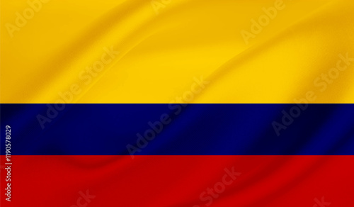 Yellow, blue, and red striped Colombian flag