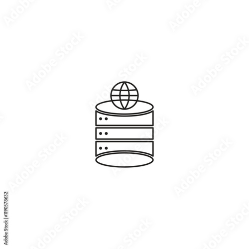 Data storage icon in flat style, Secure data with long shadow on transparent background