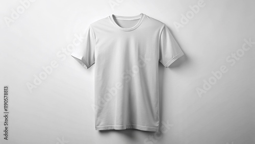 Wallpaper Mural Blank White T-Shirt Mockup: Minimalist Front View Isolated on White Background for Design Presentation Torontodigital.ca