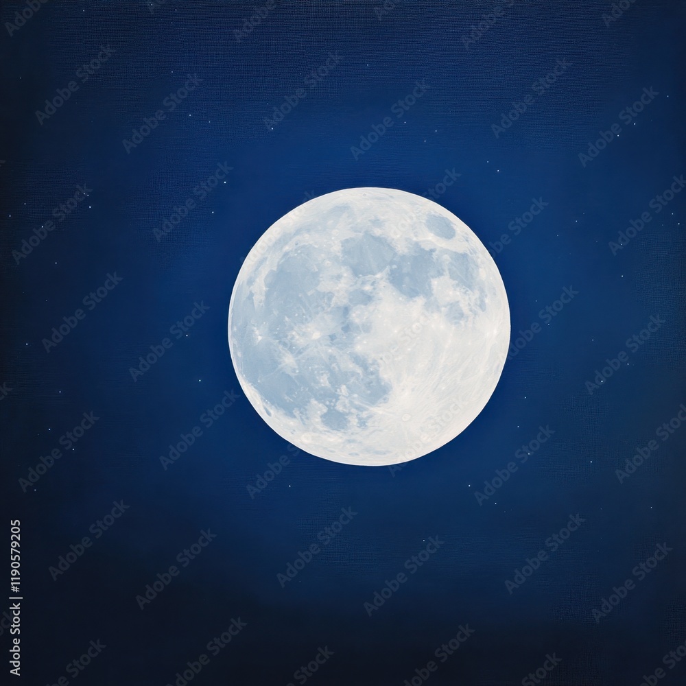 Obraz premium Radiant waves emanating from the full moon, celestial beams blending seamlessly with shimmering stars