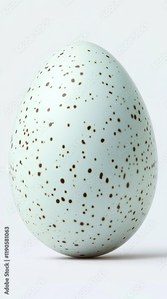 Speckled Egg on Plain Background for Nature Study - Perfect for Educational and Artistic Use Speckled Egg on Plain Background for Nature Study - Perfect for Educational and Artistic Use