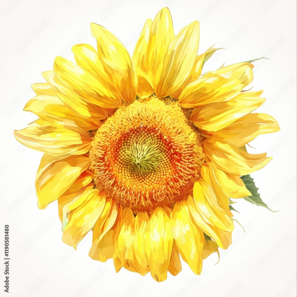Fototapeta premium Vibrant Yellow Sunflower Blossom Close up Detailed Floral Image Summer Nature Photography