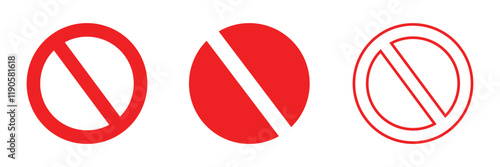 Stop red sign icon