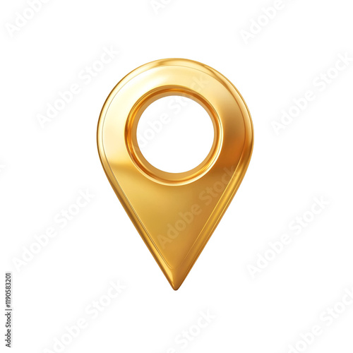 3d golden map pointer
