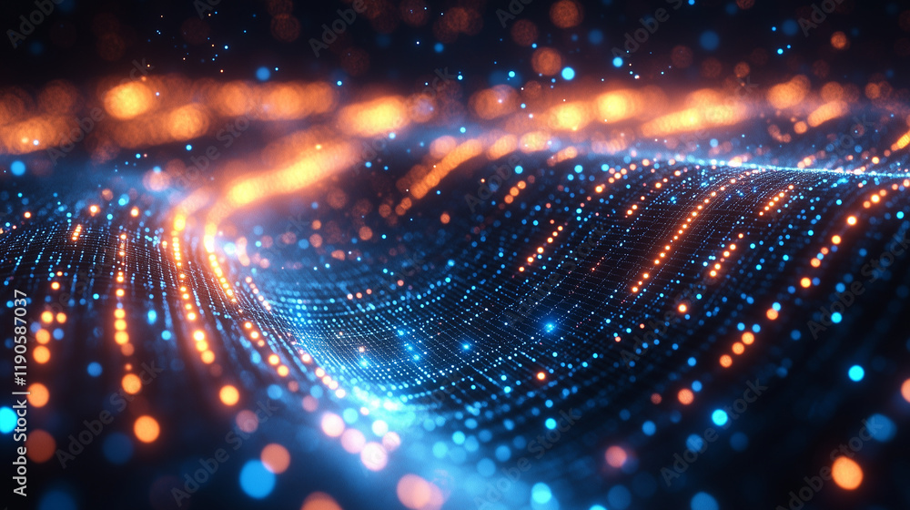 A mesmerizing abstract digital artwork featuring a swirling vortex of blue and orange lights A mesmerizing abstract digital artwork featuring a swirling vortex of blue and orange lights