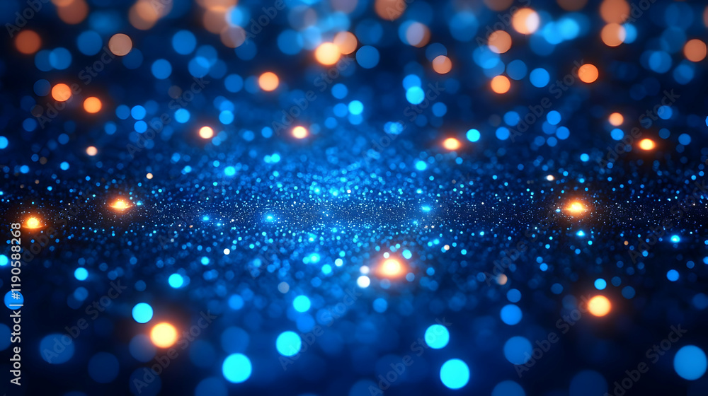 Abstract Blue Glitter Background with Sparkling Lights and Bokeh Effects Abstract Blue Glitter Background with Sparkling Lights and Bokeh Effects
