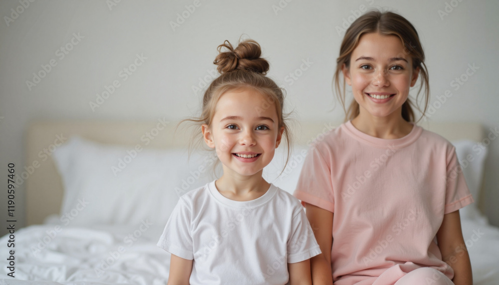 Children with cancer support smiling together on bed in a hospital room Children with cancer support smiling together on bed in a hospital room
