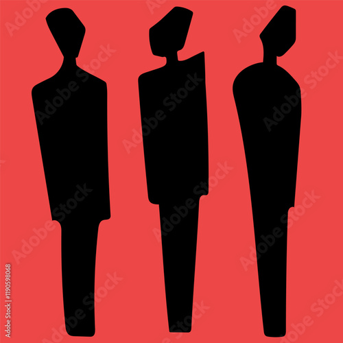  Silhouettes of broken people. Vector illustration