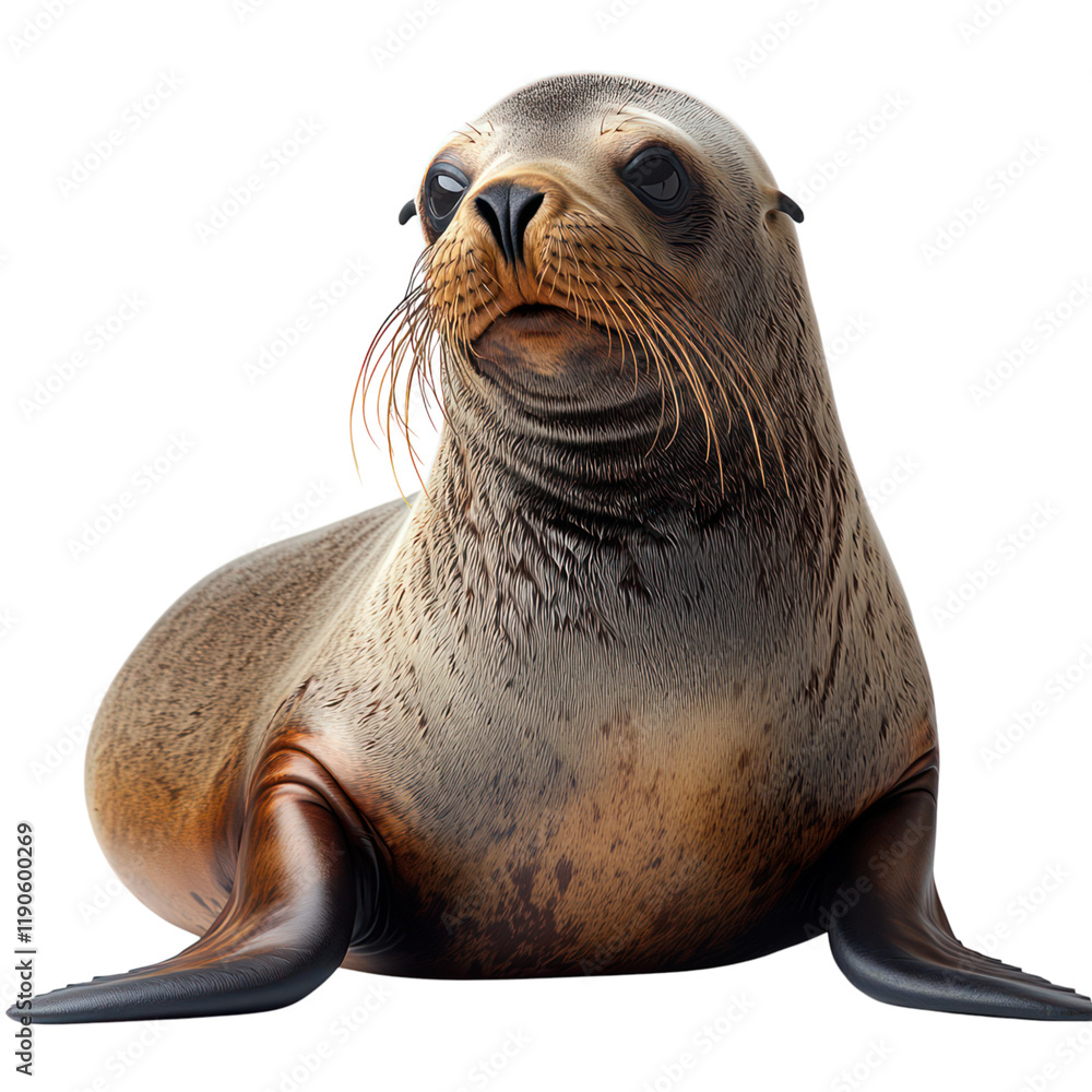 Fototapeta premium Majestic Sea Lion Portrait: A Stunning Close-Up of a California Sea Lion