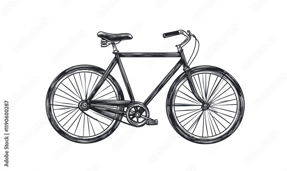 Charming Retro Bicycle Etching in Minimalist Style for Vintage Design Lovers Charming Retro Bicycle Etching in Minimalist Style for Vintage Design Lovers