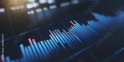Abstract bar graph depicting stock price spike.