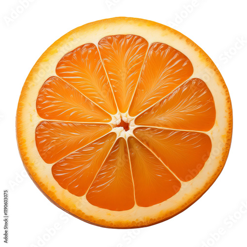 slice of orange isplated on transparent bg  photo