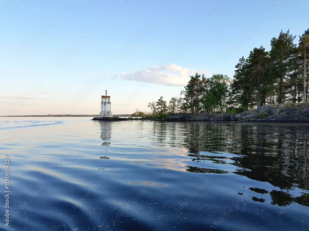 Fototapeta premium lighthouse on the lake