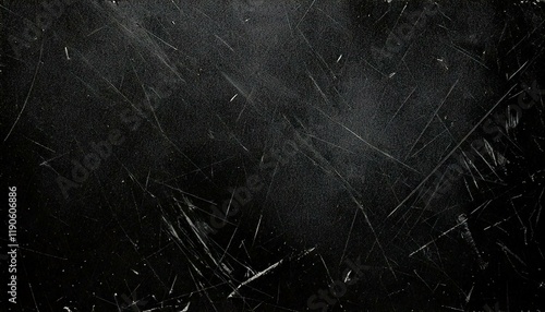 Black grunge scratched background, old film effect, dust textur