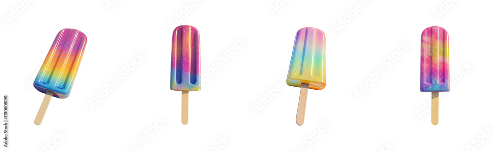 A simple 3D rendering of a popsicle with a wooden stick, featuring a vibrant red and white swirl, placed on a transparant background. A simple 3D rendering of a popsicle with a wooden stick, featuring a vibrant red and white swirl, placed on a transparant background.