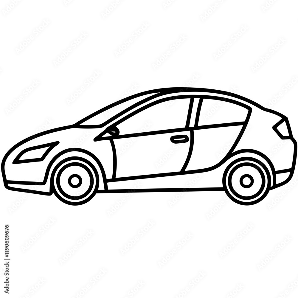 Fototapeta premium Elegant Vector Illustration of an Electric Vehicle