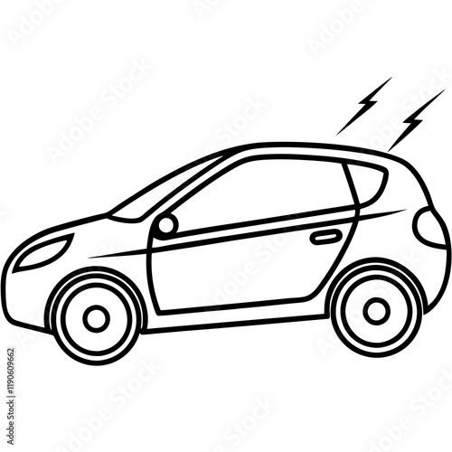 Elegant Vector Illustration of an Electric Vehicle