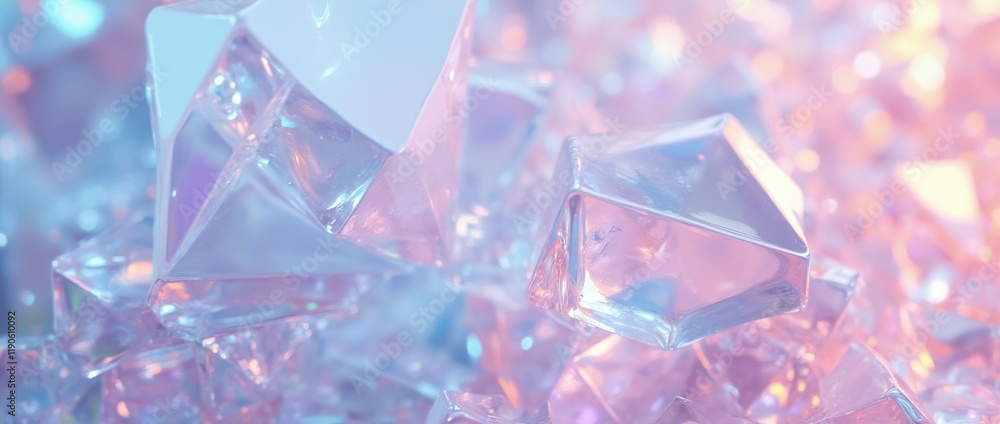 Holographic background with glass shards. Abstract trendy pattern. Texture with magical effect. Holographic background with glass shards. Abstract trendy pattern. Texture with magical effect.