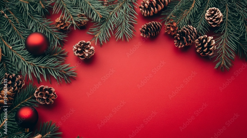 christmas background with fir branches and cones christmas background with fir branches and cones