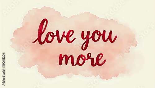 Wallpaper Mural Elegant Love Message in Sparkly Red Script on Peach Watercolor Background with Copy Space Torontodigital.ca