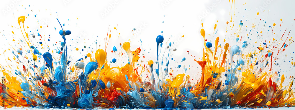 Fototapeta premium Dynamic color splashes in motion
