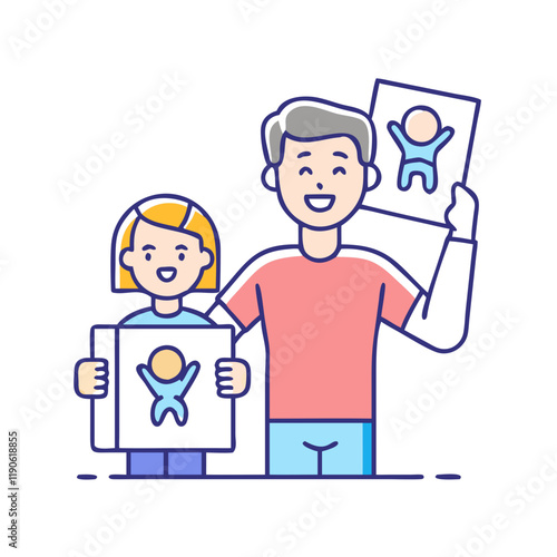 proud parent with child s artwork icon