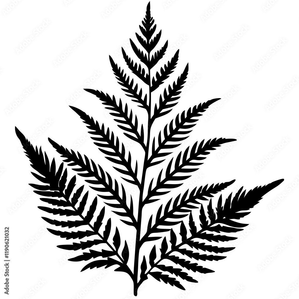 Naklejka premium Fern Silhouette Line Art Creations