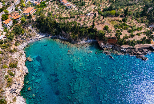 Beach at Kalamitsi village near Kardamyli, Messenia, Greece photo