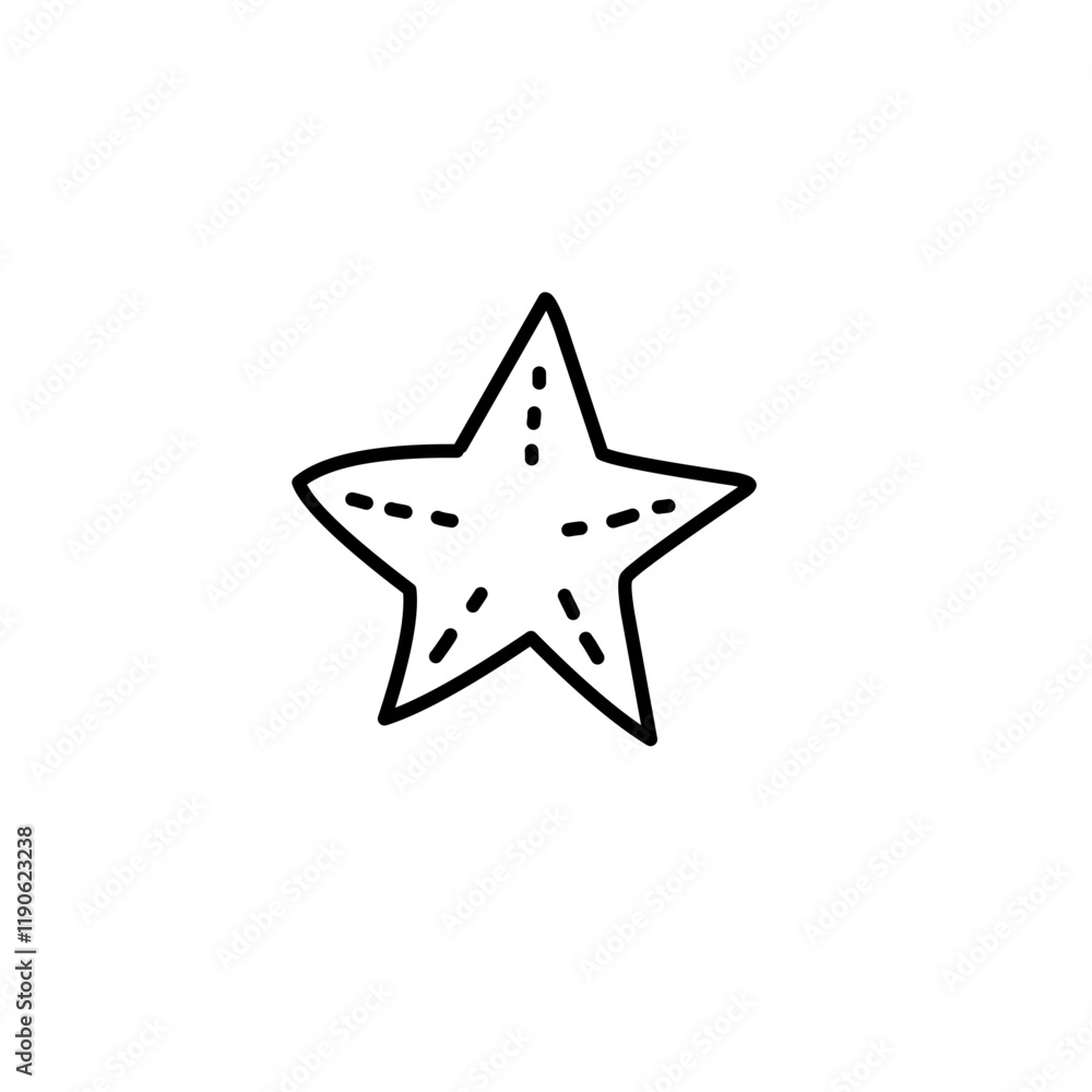 Obraz premium hand drawn starfish icon
