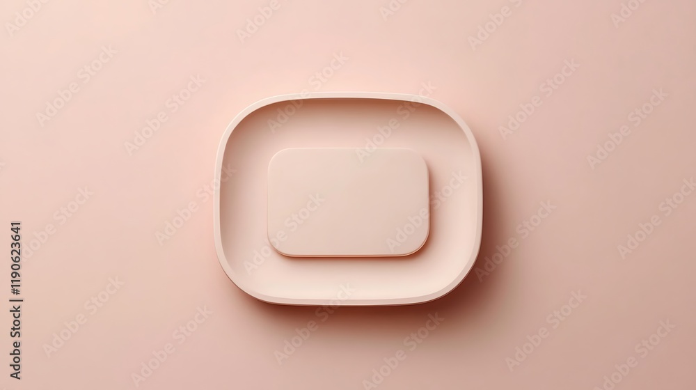 Abstract Pink Square Nested Within Rounded Square Abstract Pink Square Nested Within Rounded Square