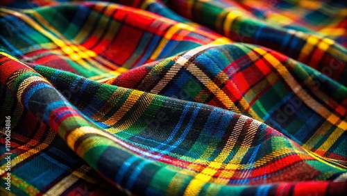 Long Exposure Photography of British Tartan Fabric Texture Background