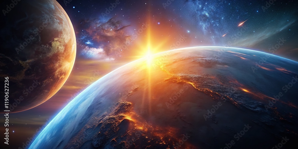 Obraz premium Celestial Glow: Low-Light Planet Photography