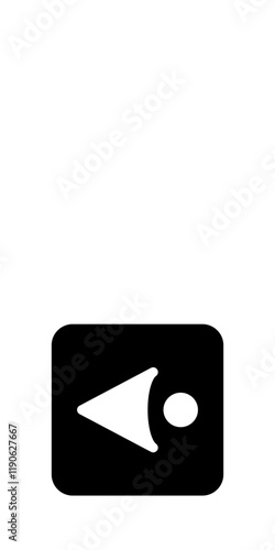 Arrow pointing to the left, symbolizing backward direction, return, or previous step.