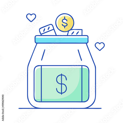 fundraising jar vector icon,fundraising jar vector illustration - simple illustration of fundraising jar ,perfect for logos fundraising jar 