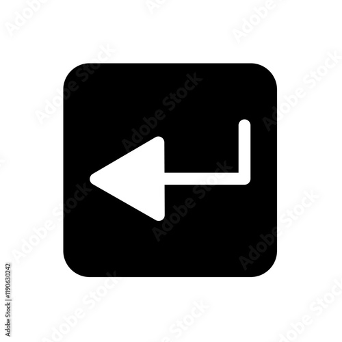 enter solid Arrow pointing to the left, symbolizing backward direction, return, or previous step.