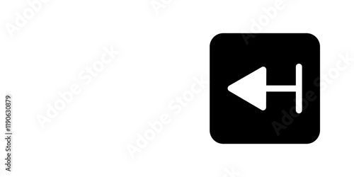 Arrow pointing to the left, symbolizing backward direction, return, or previous step.