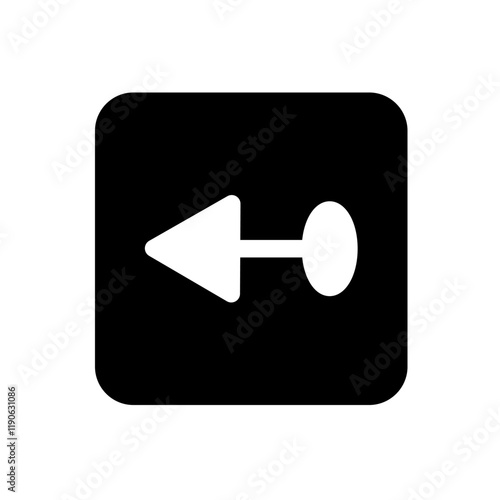 Arrow pointing to the left, symbolizing backward direction, return, or previous step.